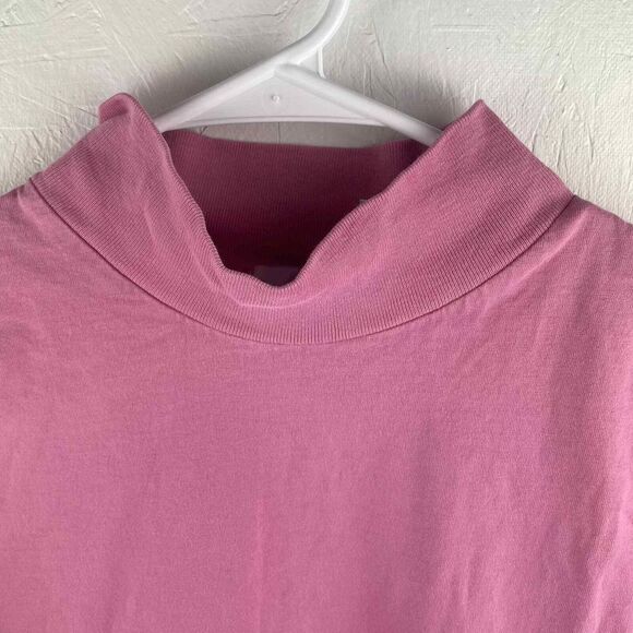 Vintage Only Necessities Pink 100% Cotton Mock Neck Long Sleeve Shirt Size M - Picture 6 of 9